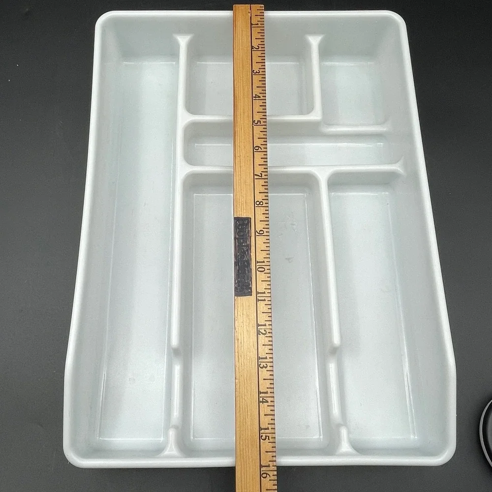 Rubbermaid‎ 0521 White 7 Compartment Cutlery Tray Drawer Organizer 16x11.5